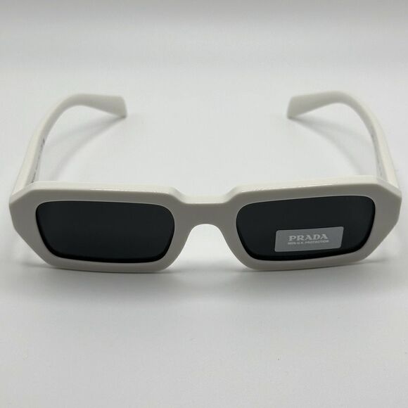 PRADA Sunglasses PR A12S 17K08Z White/Dark Grey Unisex NEW - Picture 3 of 13